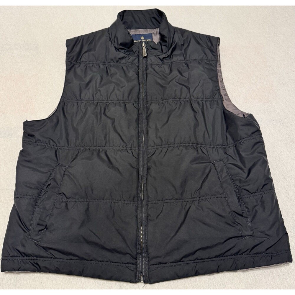 Brooks Brothers Men's Size 42R Navy Blue Performance Vest Full Thermore Zip